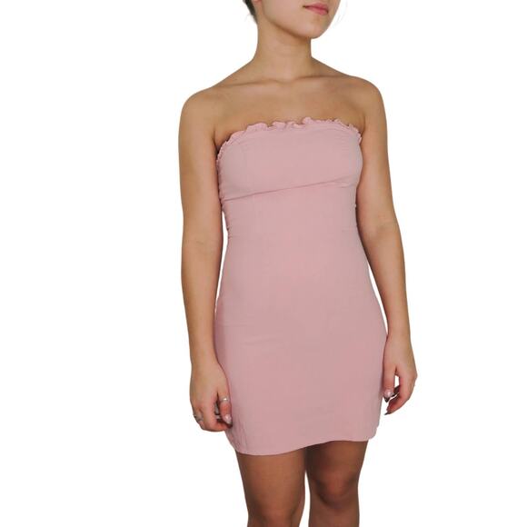 Lisa Says Gah Lottie Moss Blush Pink Strapless Mini Dress XS - Picture 1 of 8